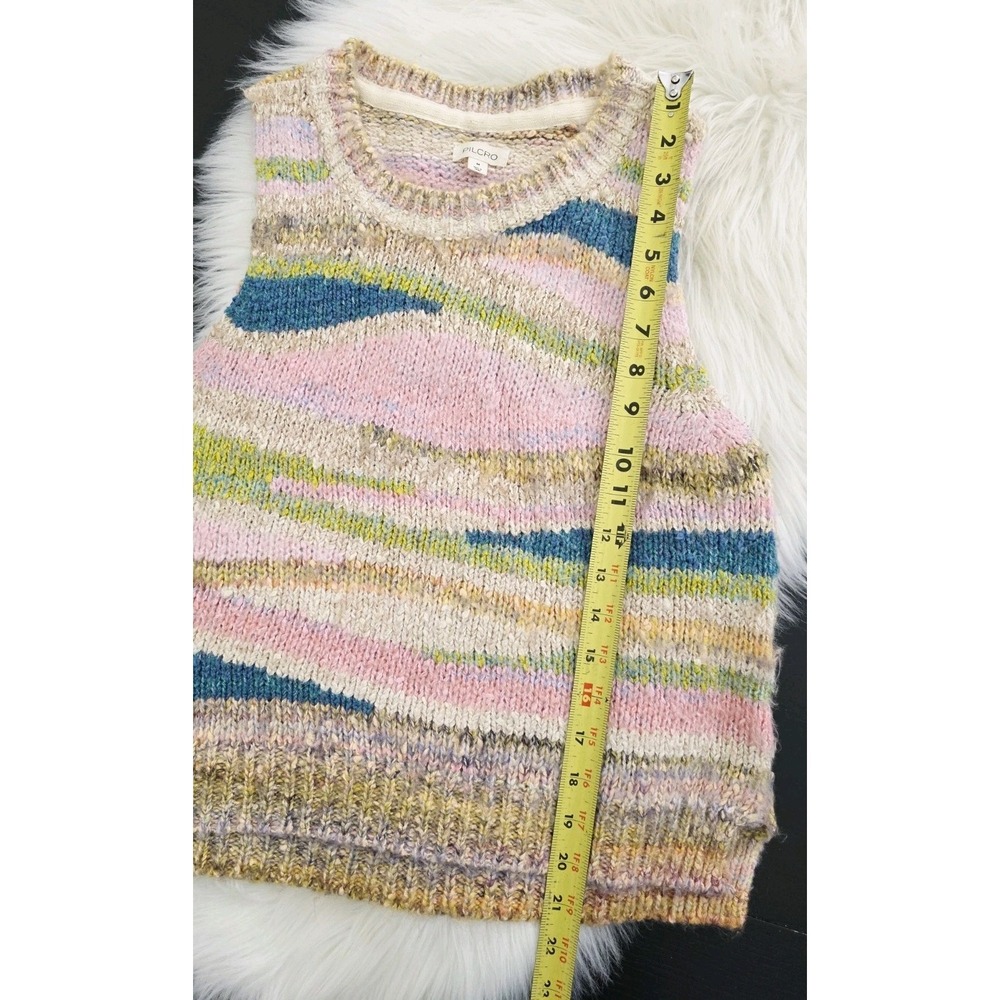 Anthropologie Pilcro Multicolor Boho Knit Sweater Tank Top Women's size Medium - Picture 9 of 10